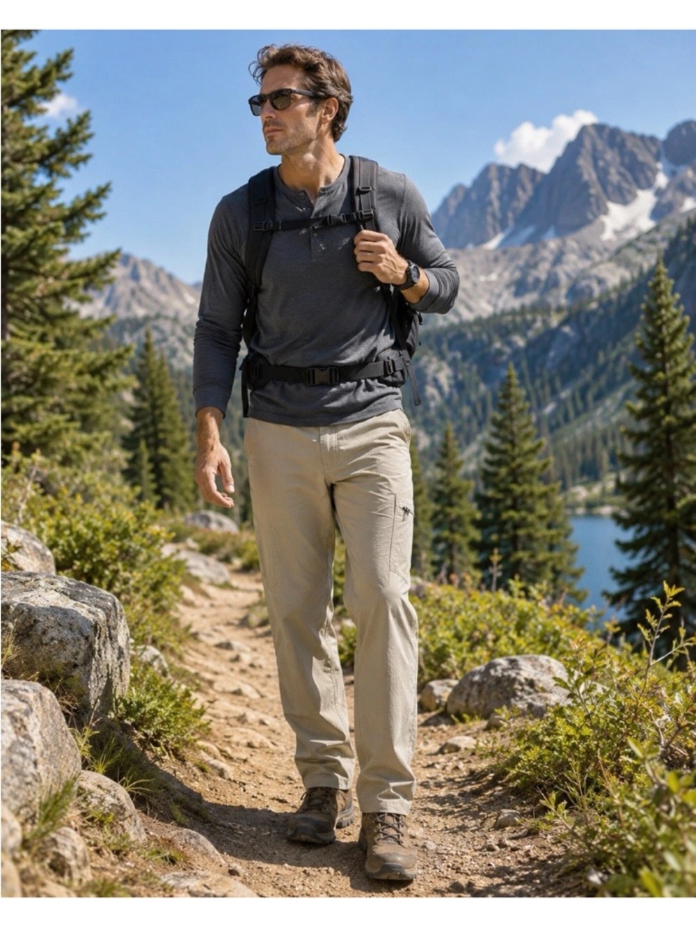 Columbia Mens Hiking Pants 32x30 Tan Cargo Ripstop Outdoor Trail Performance